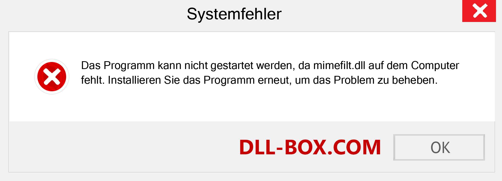 mimefilt.dll-Datei fehlt?. Download für Windows 7, 8, 10 - Fix mimefilt dll Missing Error unter Windows, Fotos, Bildern